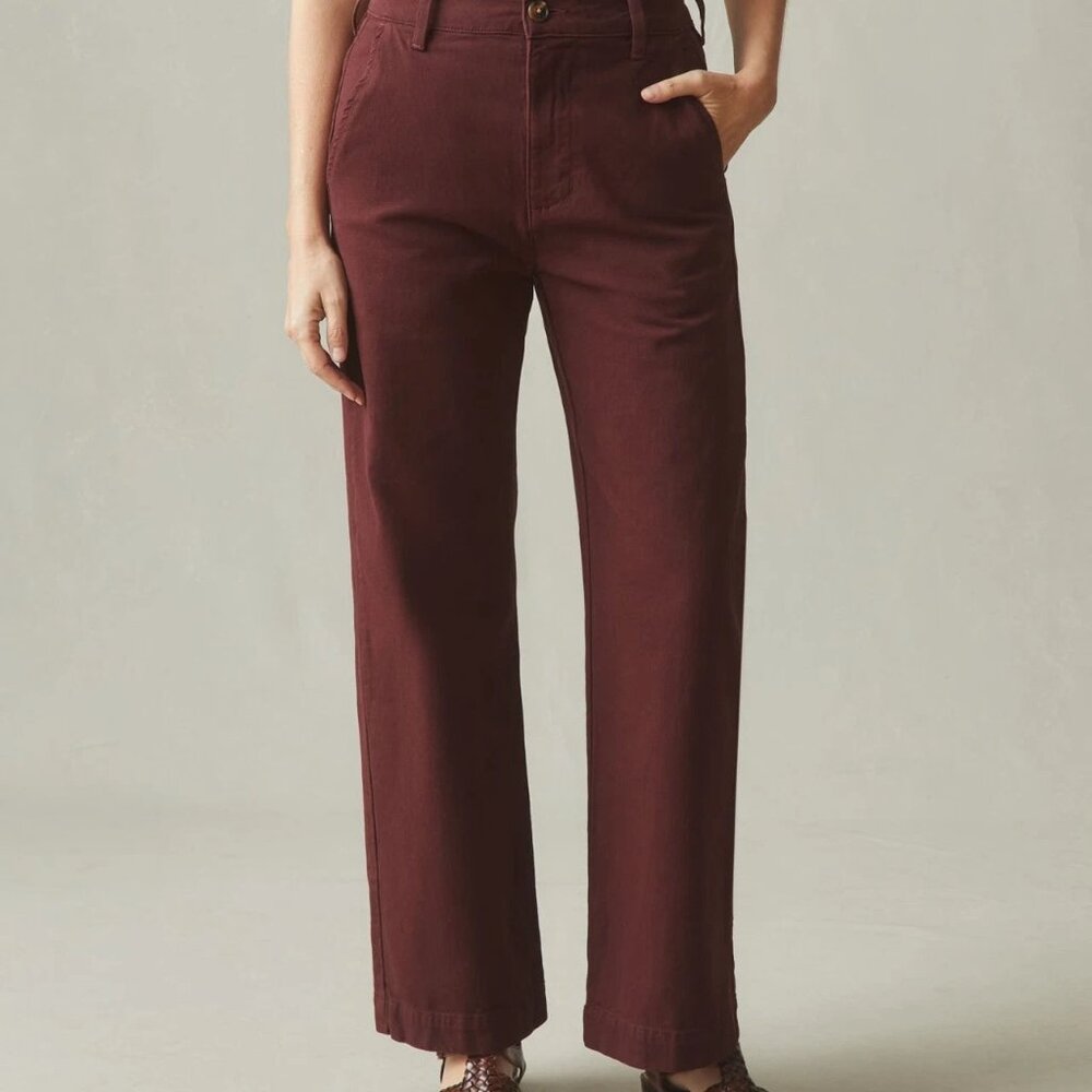 American Giant Womens Size 12 Wide Leg Pants Rum Raisin NWOT